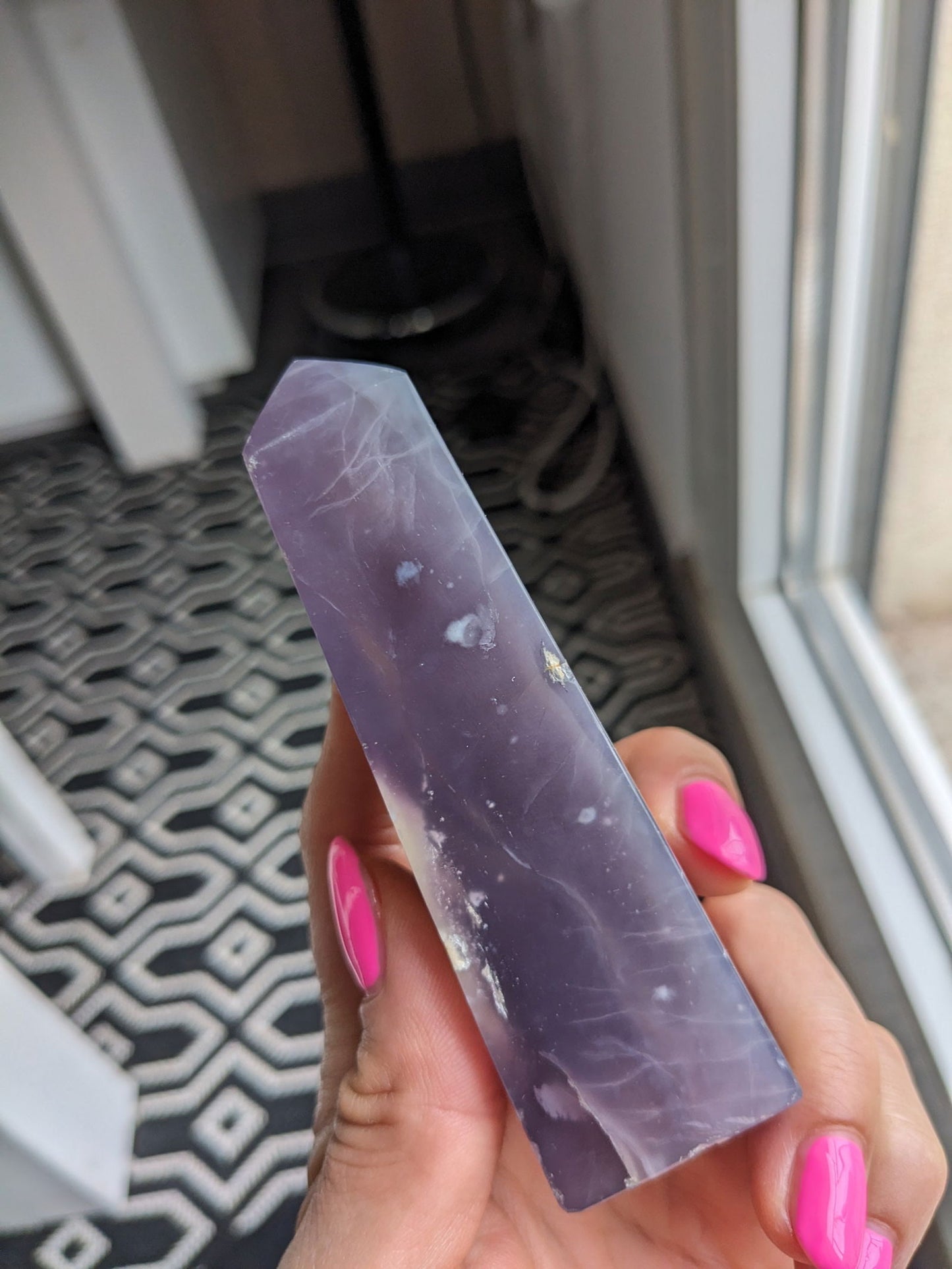 Pointe de calcédoine pourpre ou violette - Aurore Lune