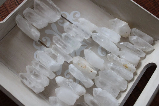 Pointe de cristal de roche brute "petite" taille - Aurore Lune