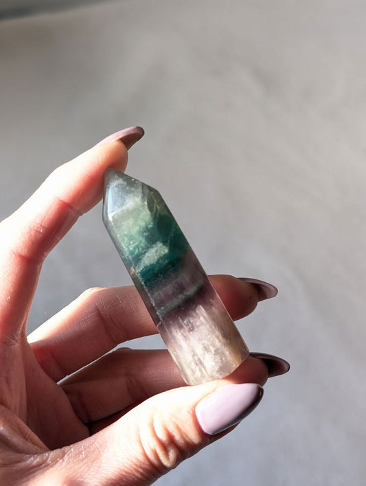 Pointe en fluorite - Aurore Lune