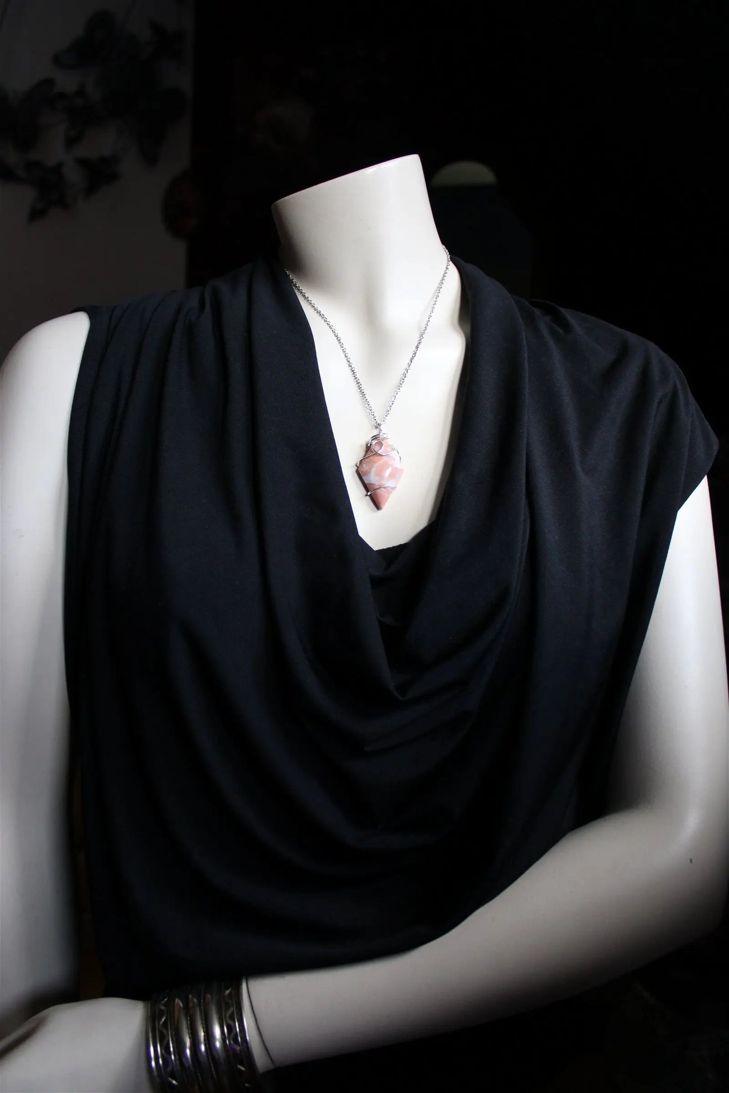 RARE * Collier de douceur en agate candy cotton SILVER FILLED - Aurore Lune