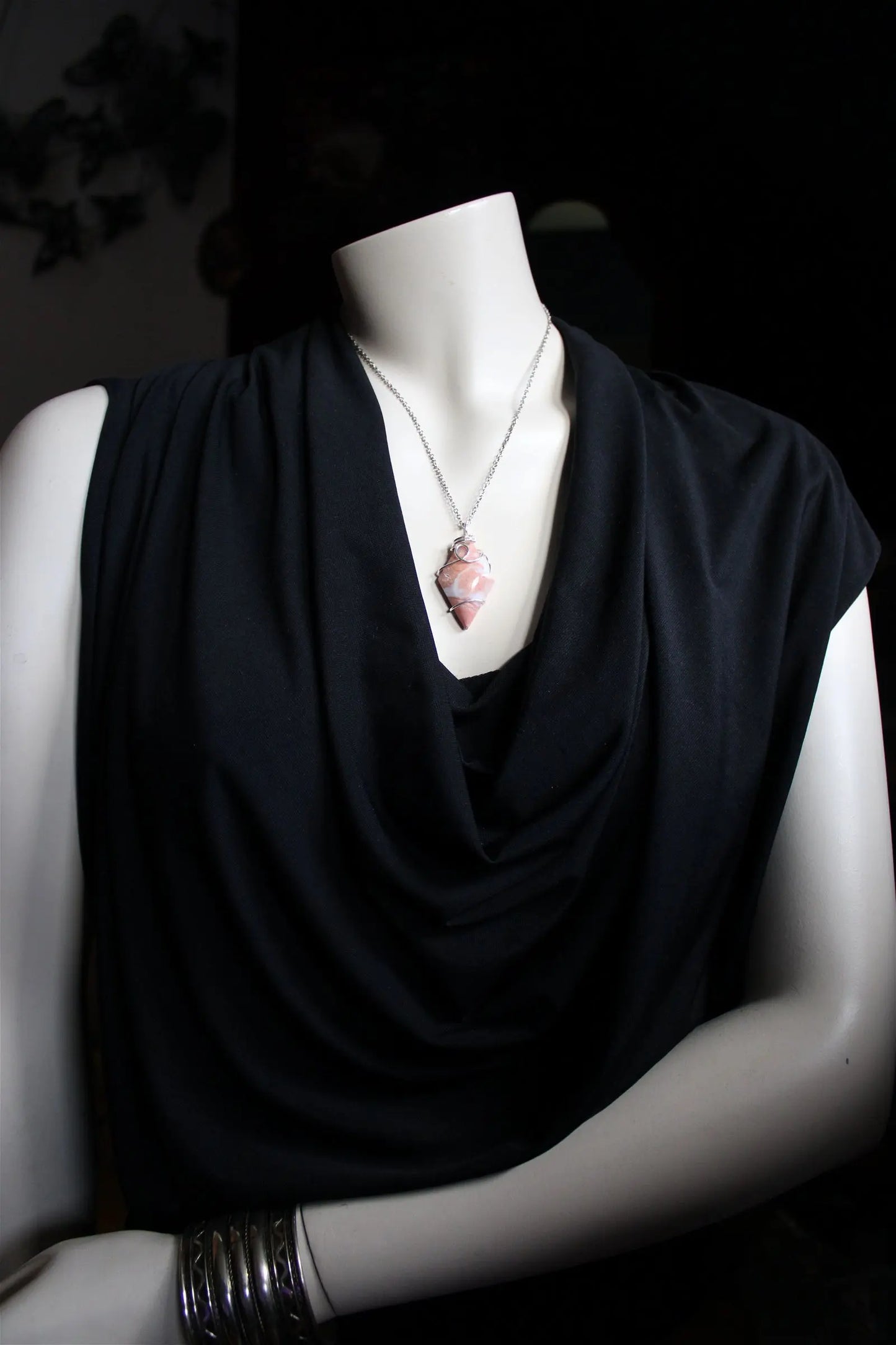 RARE * Collier de douceur en agate candy cotton SILVER FILLED - Aurore Lune