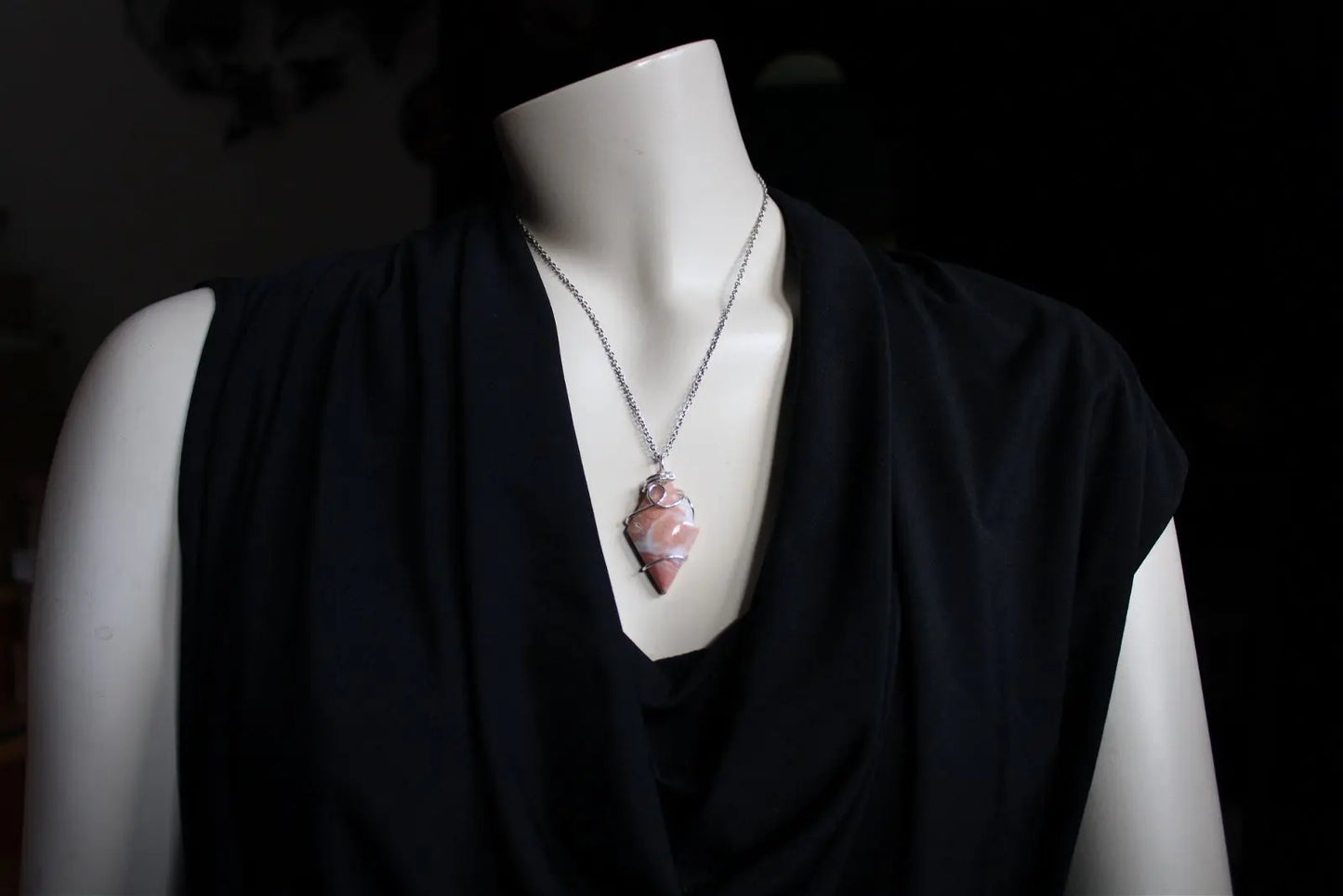RARE * Collier de douceur en agate candy cotton SILVER FILLED - Aurore Lune