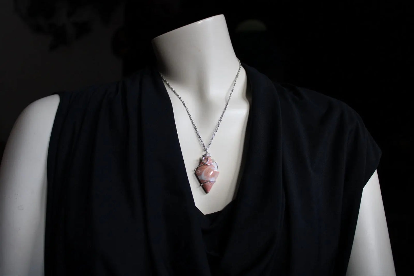 RARE * Collier de douceur en agate candy cotton SILVER FILLED - Aurore Lune
