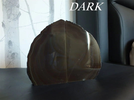 Serre livre Agate teintée du Brésil la paire AU CHOIX - Aurore Lune