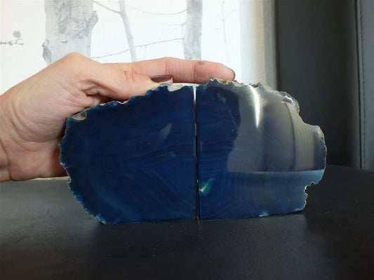 Serre livre Agate teintée du Brésil la paire AU CHOIX - Aurore Lune