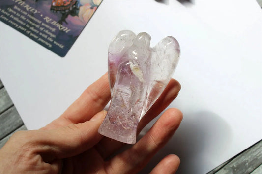 Statue Ange en améthyste 7 cm de haut - Aurore Lune