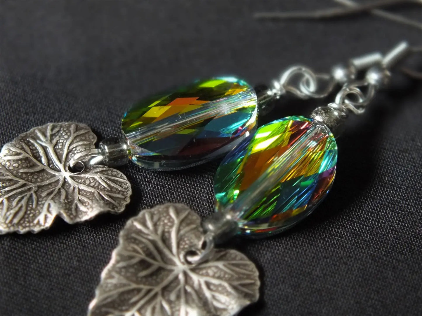 Swarovski boucles d'oreilles crochets acier inox - Aurore Lune