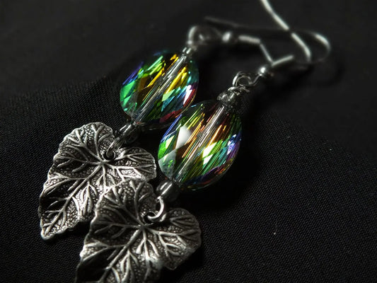 Swarovski boucles d'oreilles crochets acier inox - Aurore Lune