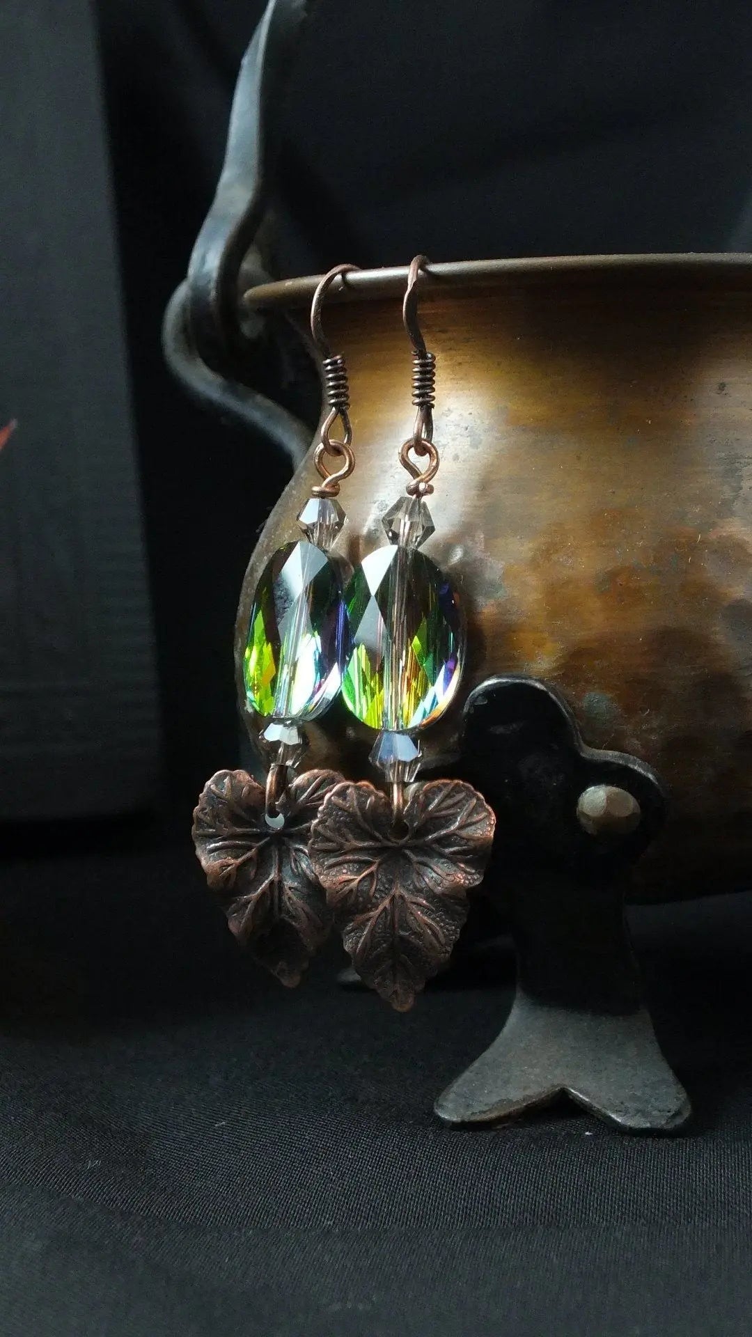 Swarovski boucles d'oreilles cuivrées - Aurore Lune