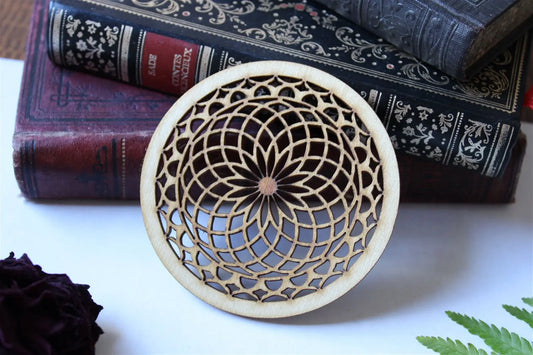 Tore - Décoration En Bois de bouleau géométrie sacrée - Aurore Lune
