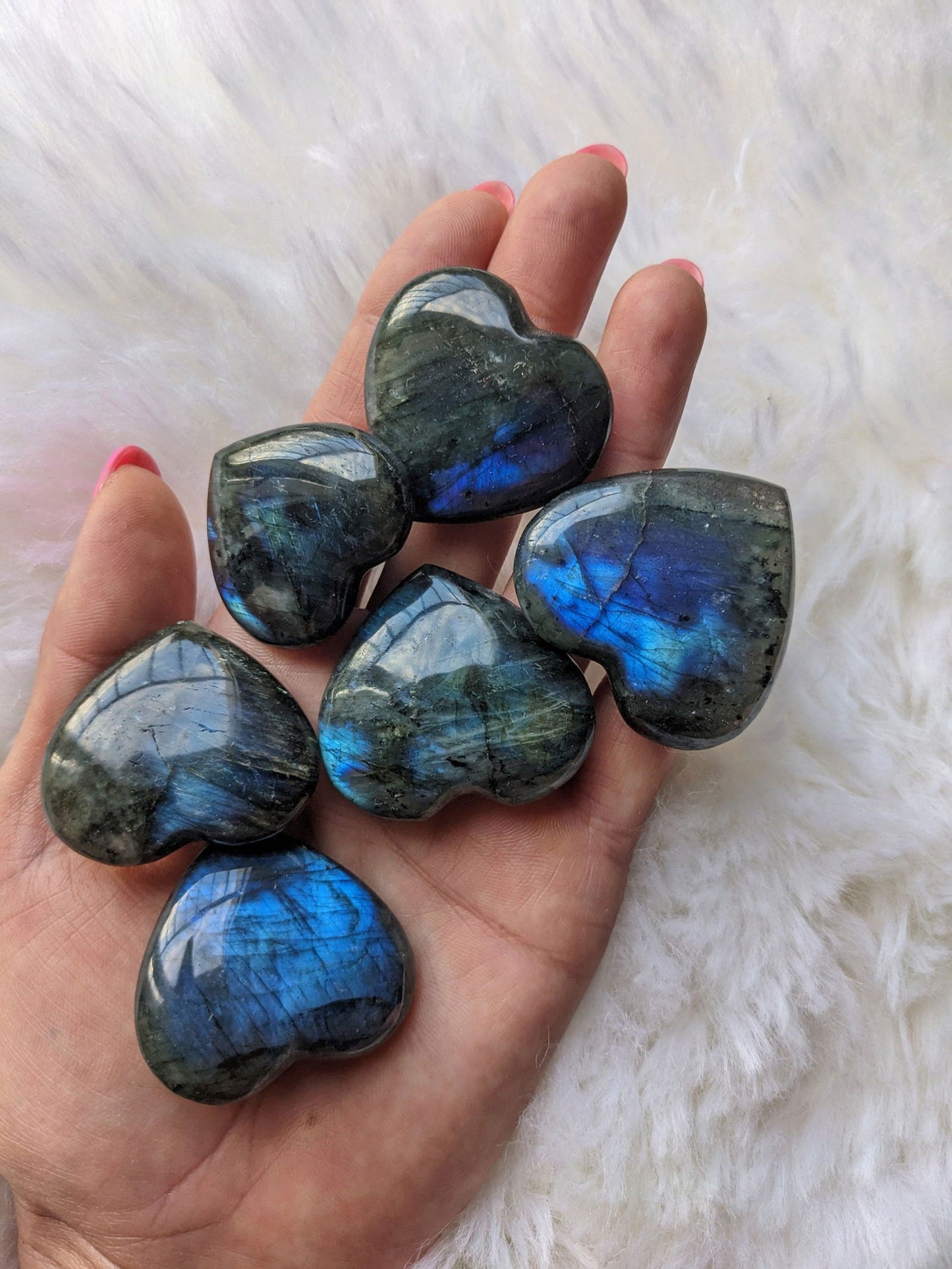 Un coeur labradorite reflets garantis - Aurore Lune