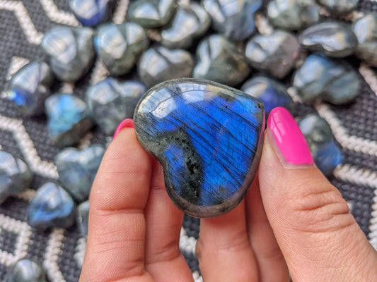 Un coeur labradorite reflets garantis - Aurore Lune