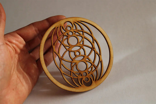 Vesica piscis en bois de bouleau - Aurore Lune