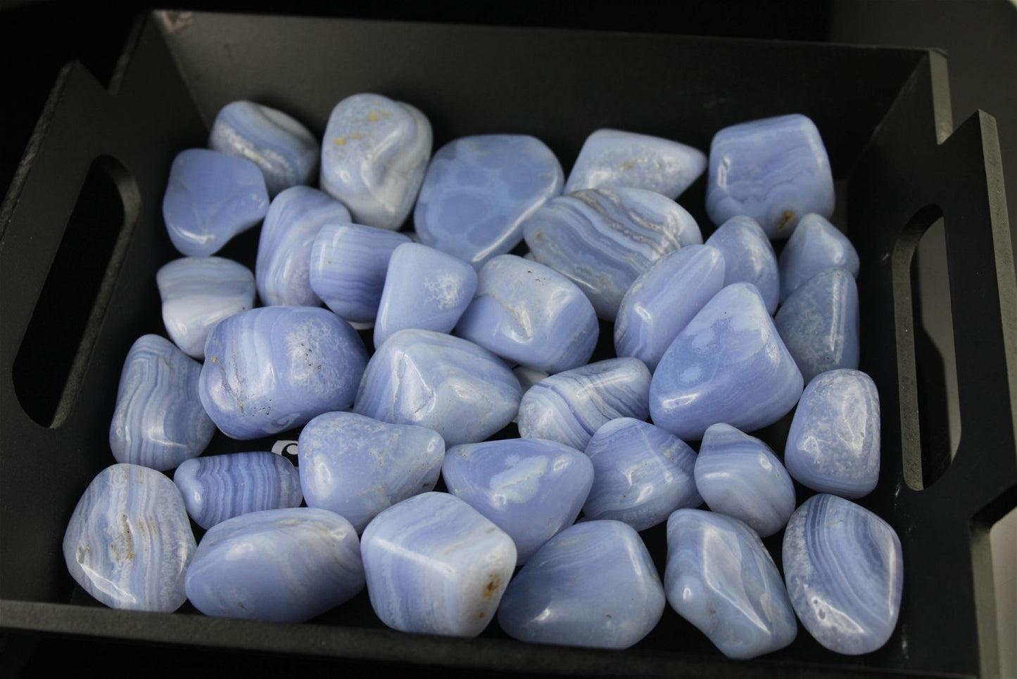 1 calcédoine bleue / agate dentelle - 3 tailles - Aurore Lune