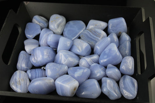 1 calcédoine bleue / agate dentelle - 3 tailles - Aurore Lune