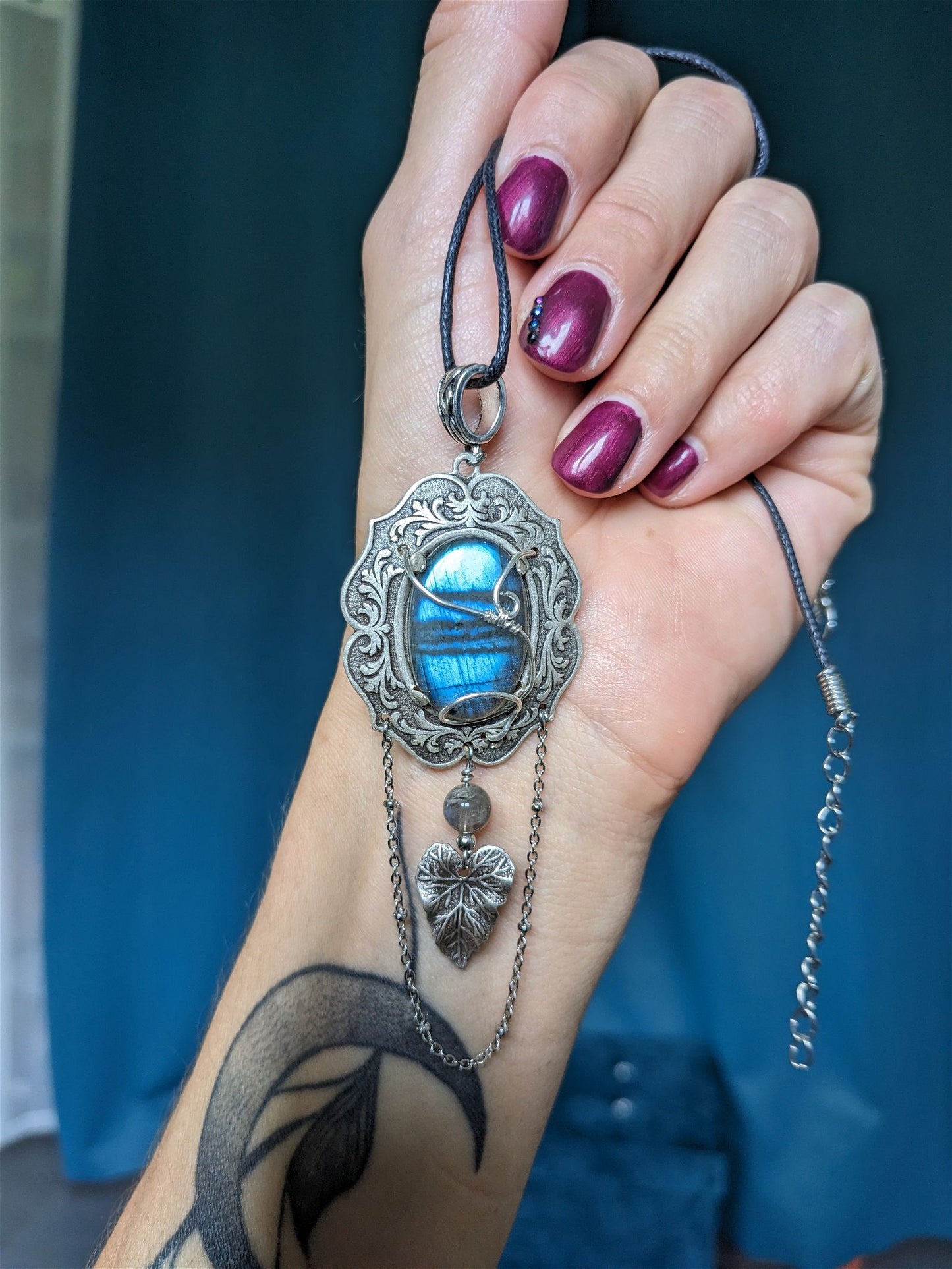 Collier labradorite baroque / elfique - Aurore Lune