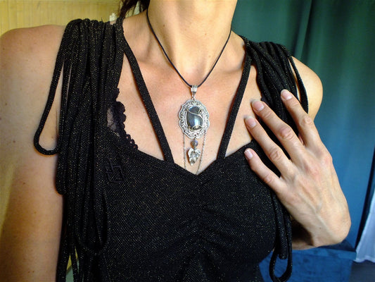 Collier labradorite baroque / elfique - Aurore Lune