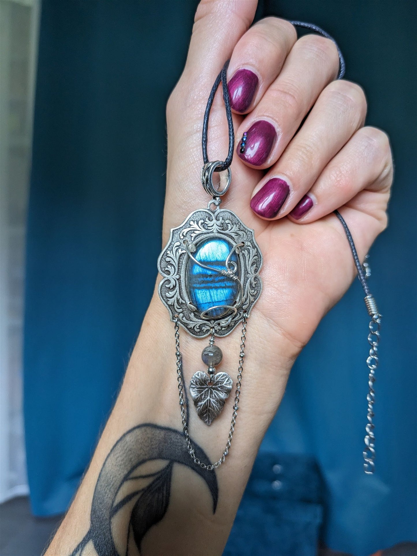 Collier labradorite baroque / elfique - Aurore Lune