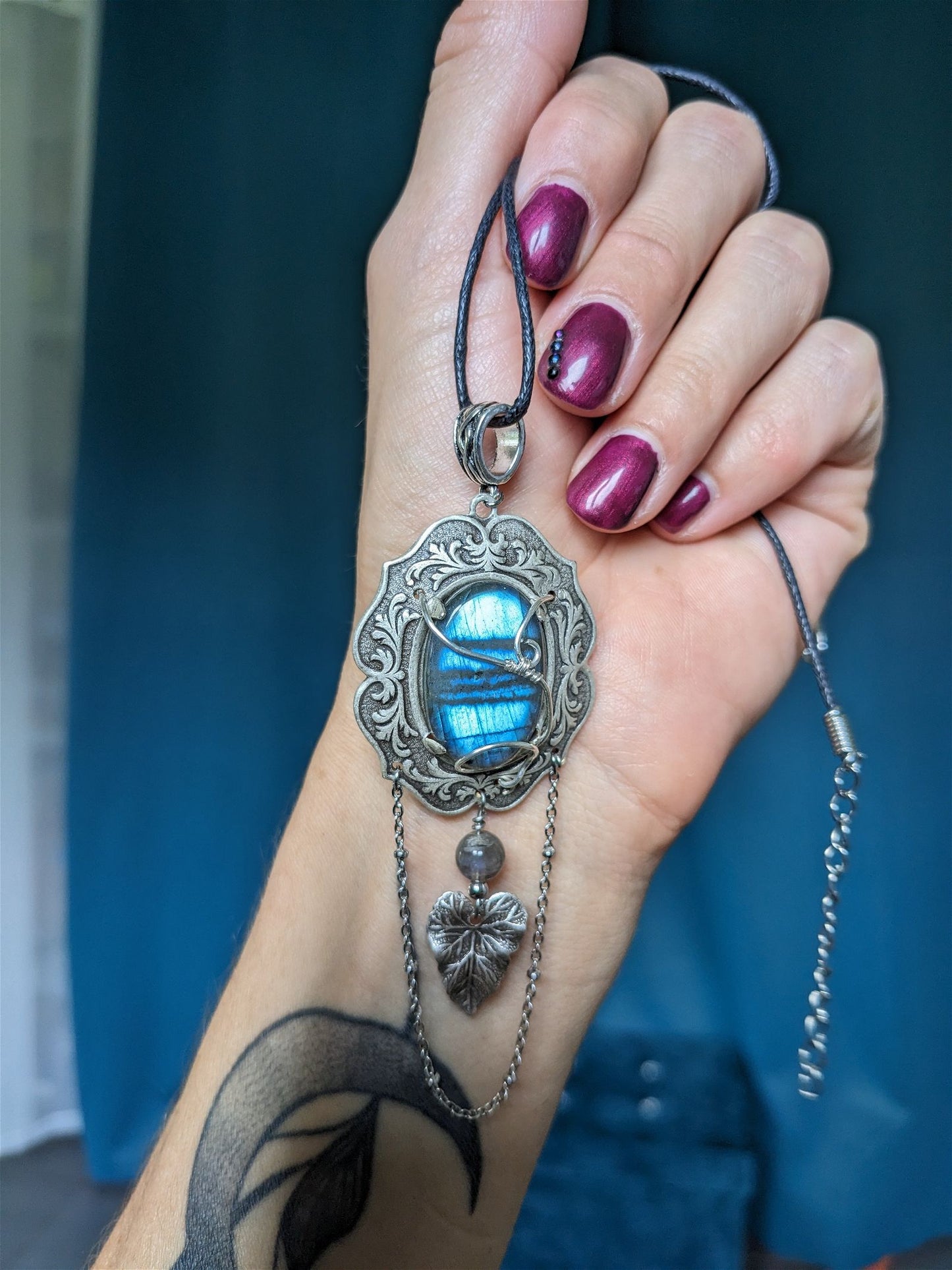 Collier labradorite baroque / elfique - Aurore Lune