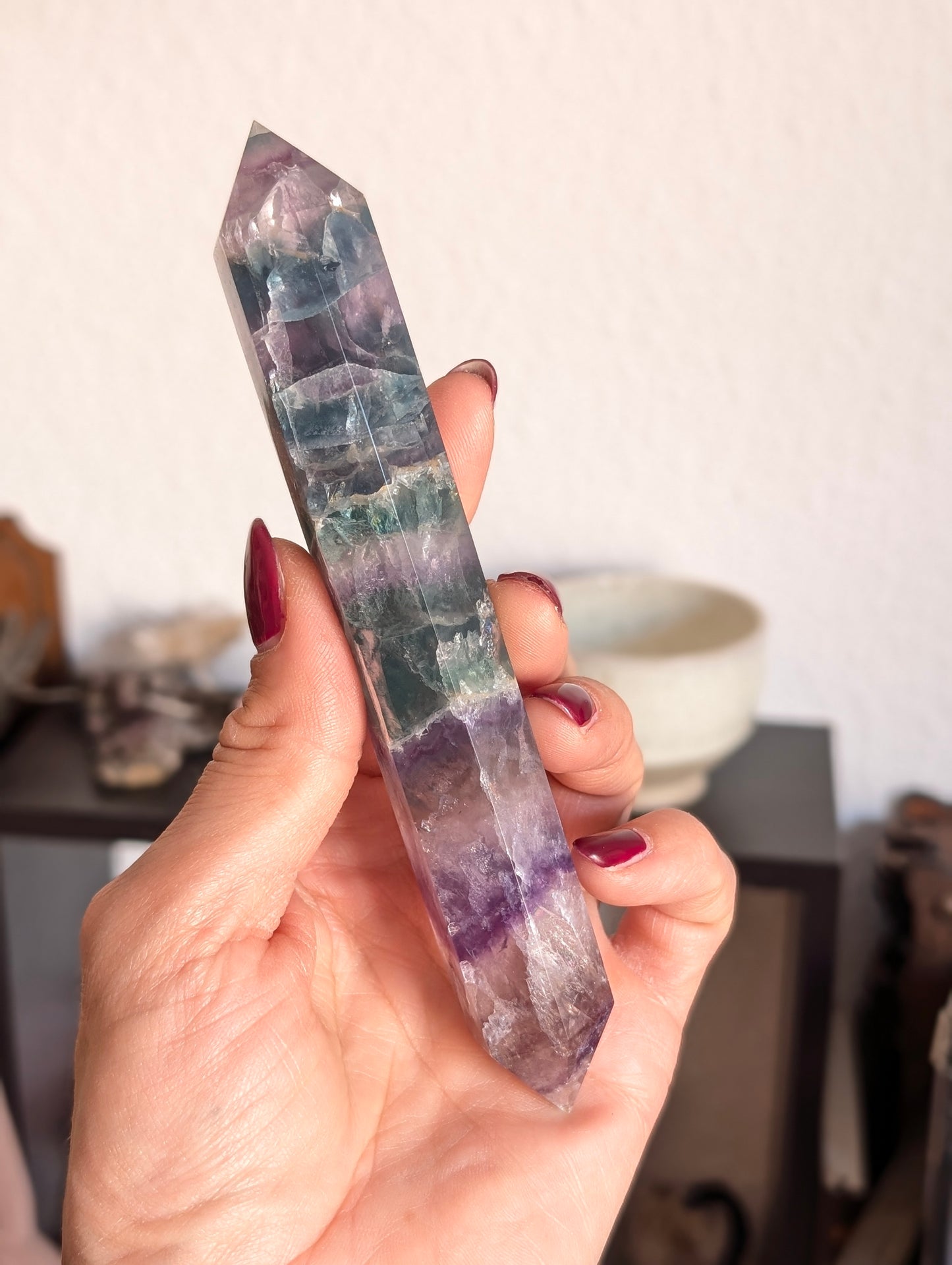 Double pointe en fluorite