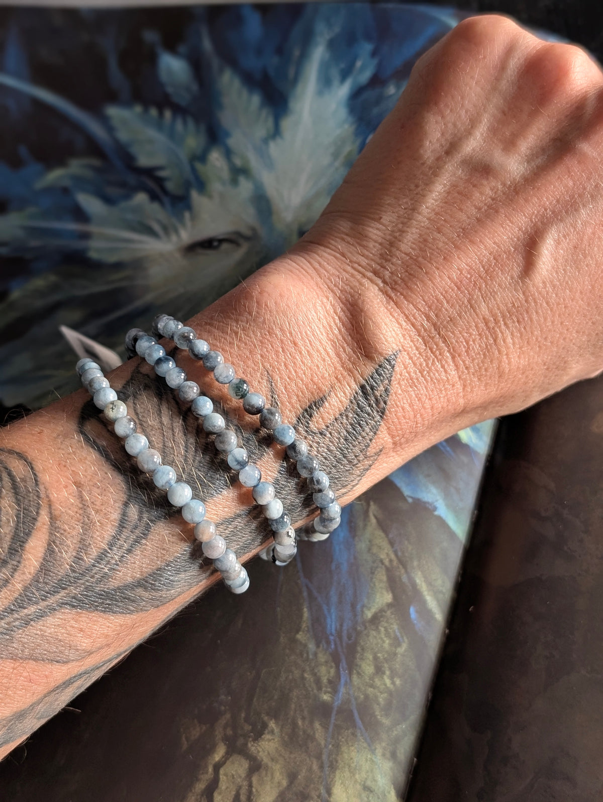 Bracelet aigue marine 4 mm Brésil 16 cm