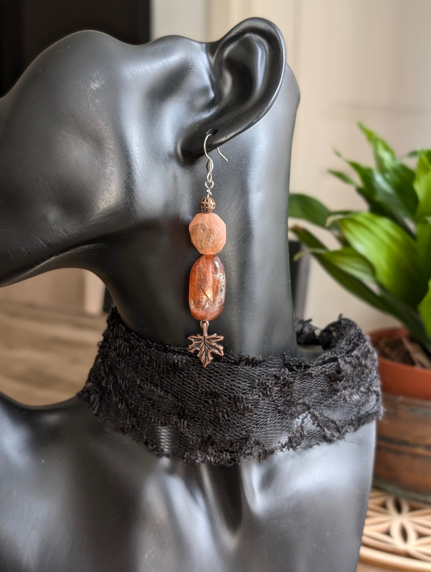 Boucles d'oreilles pierre de soleil