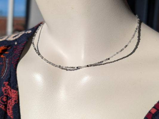 Collier ras du cou quartz tourmaline