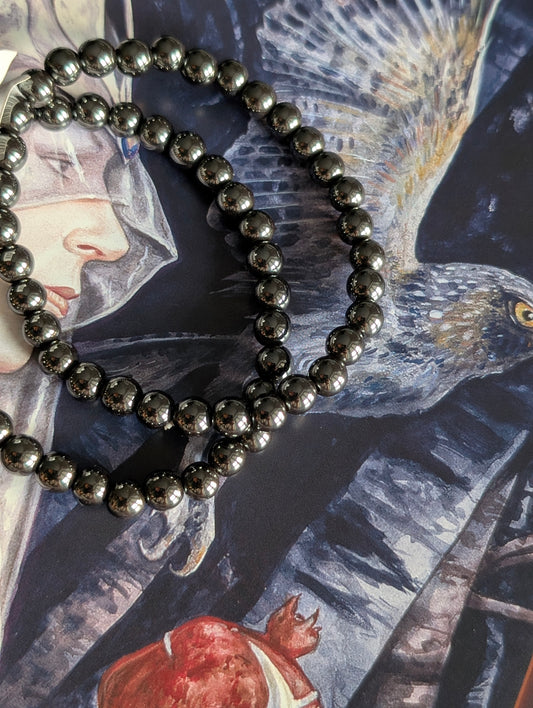 Bracelet homme ou femme hématite 6 mm 16 cm
