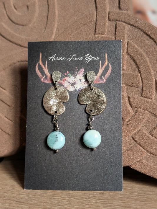 Boucles d'oreilles larimar