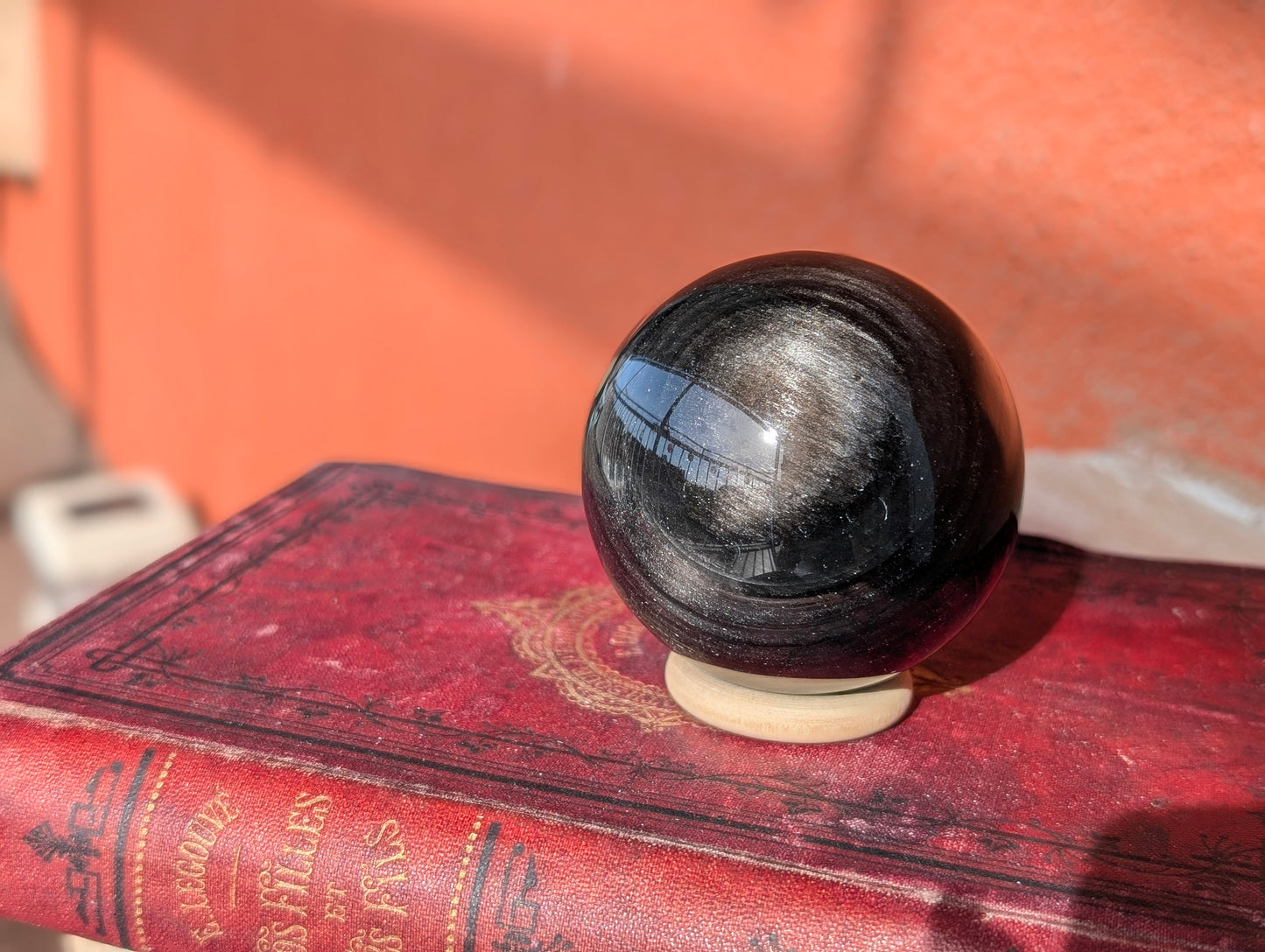 Sphère obsidienne argentée 5.6 cm