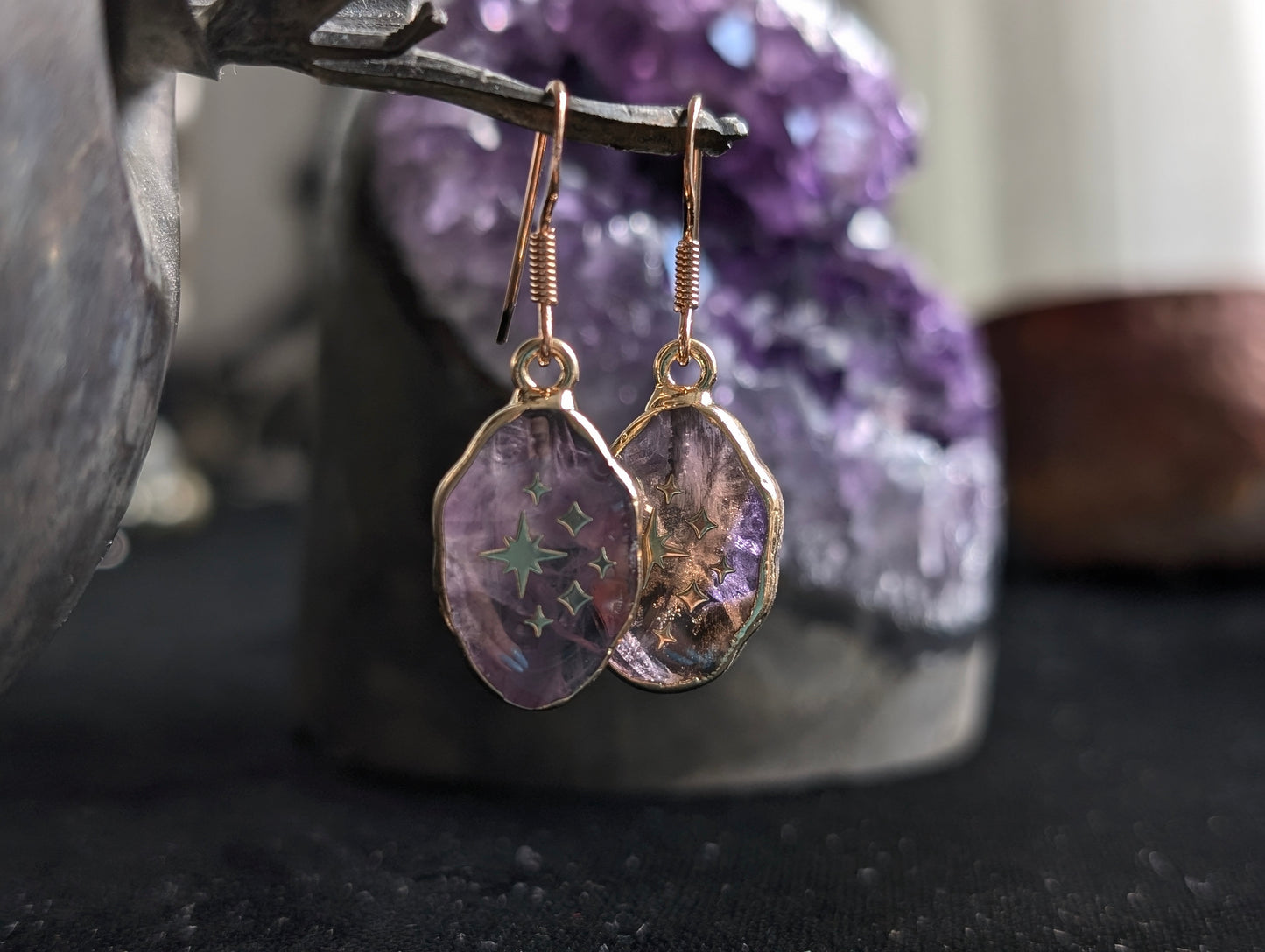 Boucles d'oreilles améthystes