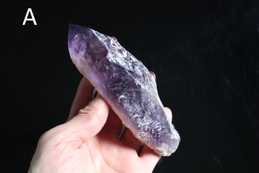 1 pointe brute d'améthyste qualité + AU CHOIX menu déroulant - Aurore Lune