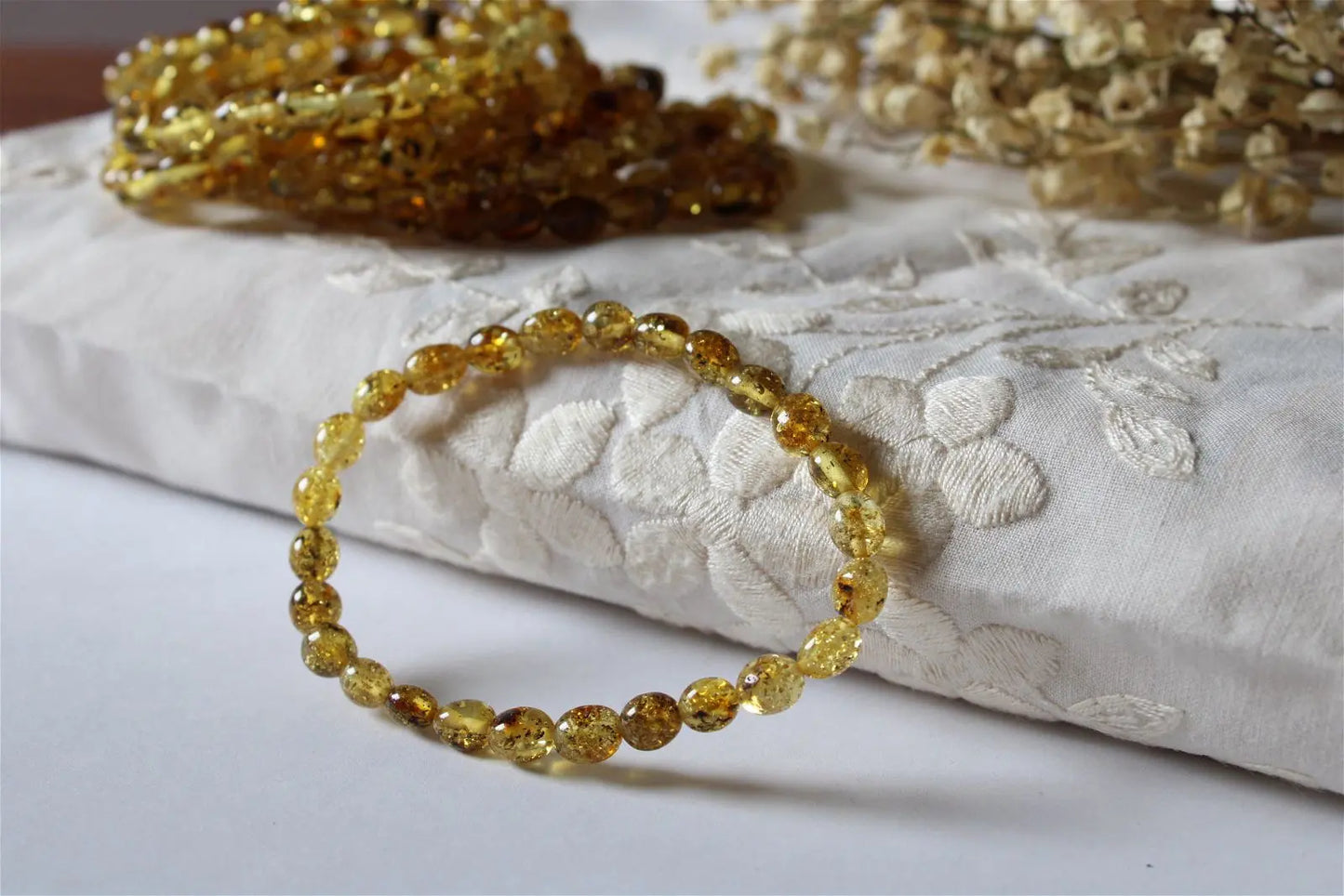 1 Bracelet ambre Lituanie 16.5 cm - Aurore Lune 