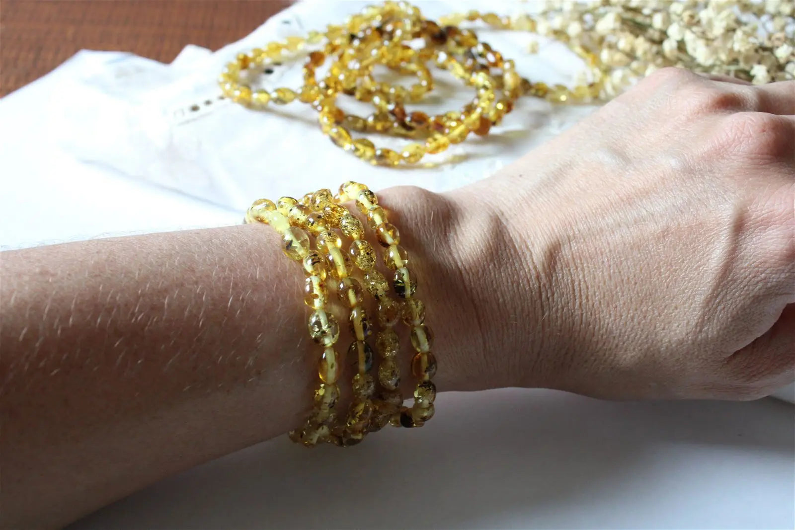 1 Bracelet ambre Lituanie 16.5 cm - Aurore Lune 