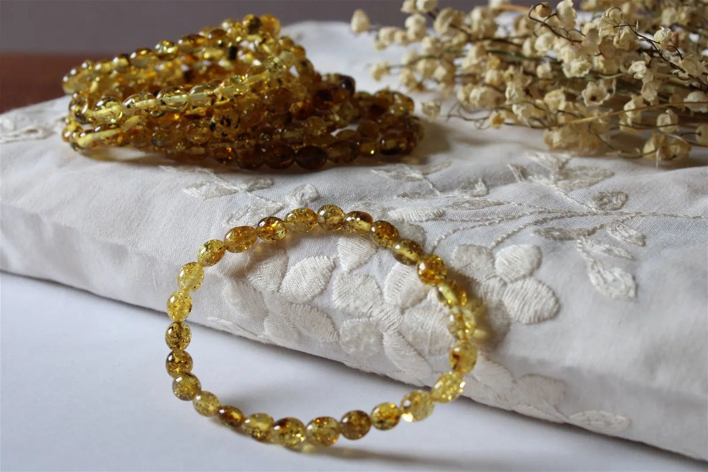 1 Bracelet ambre Lituanie 16.5 cm - Aurore Lune 