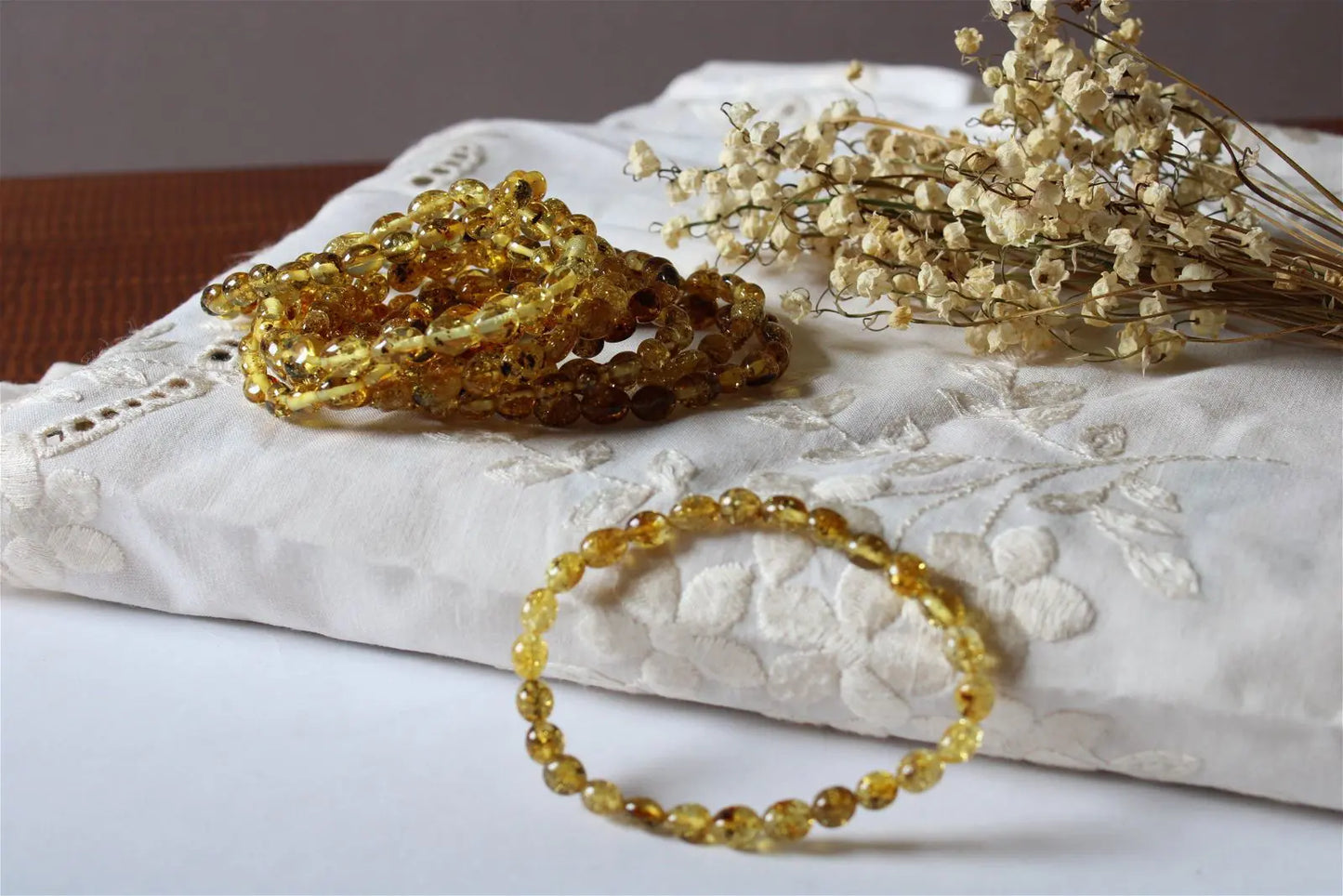 1 Bracelet ambre Lituanie 16.5 cm - Aurore Lune 