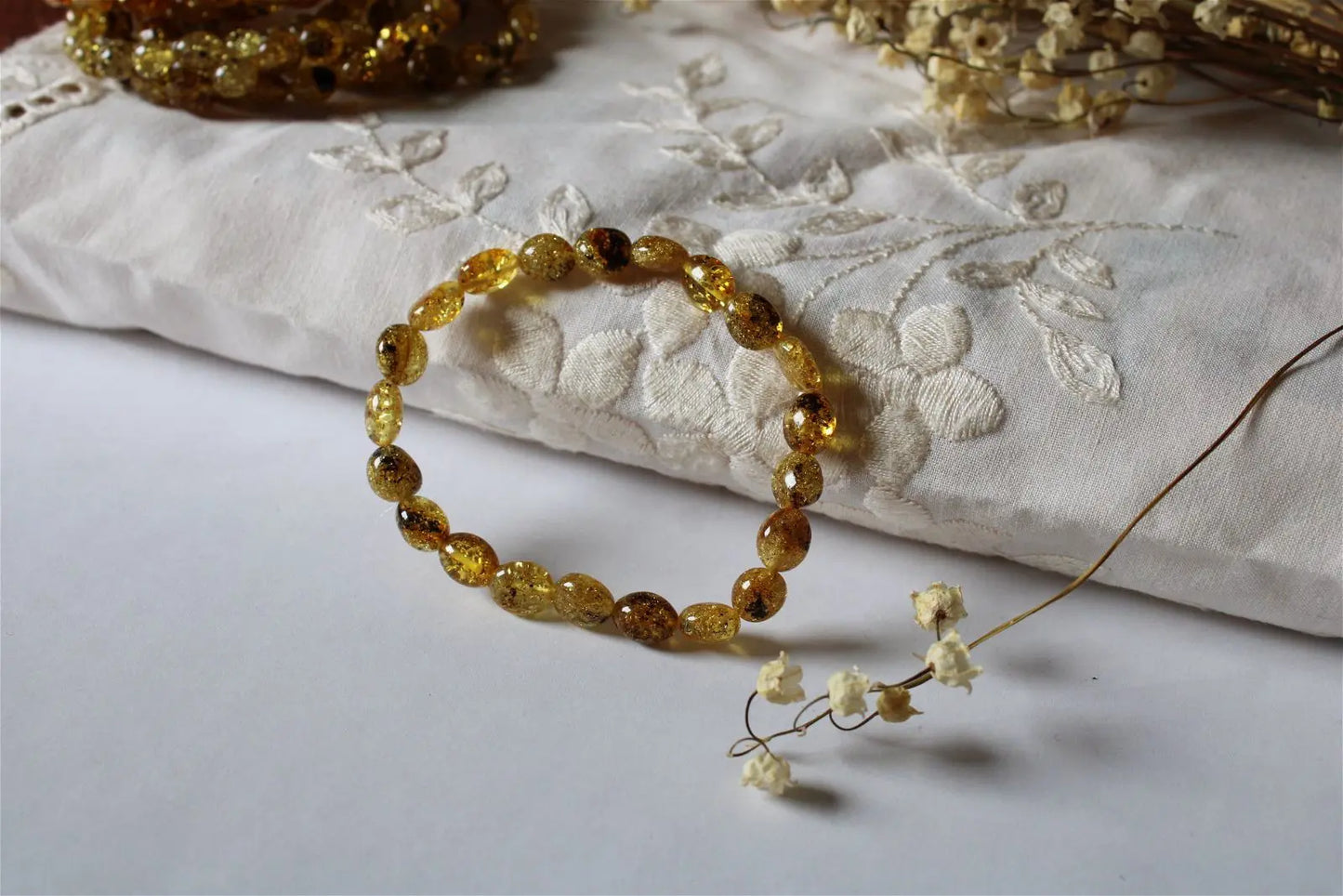 1 Bracelet ambre Lituanie 16.5 cm - Aurore Lune 