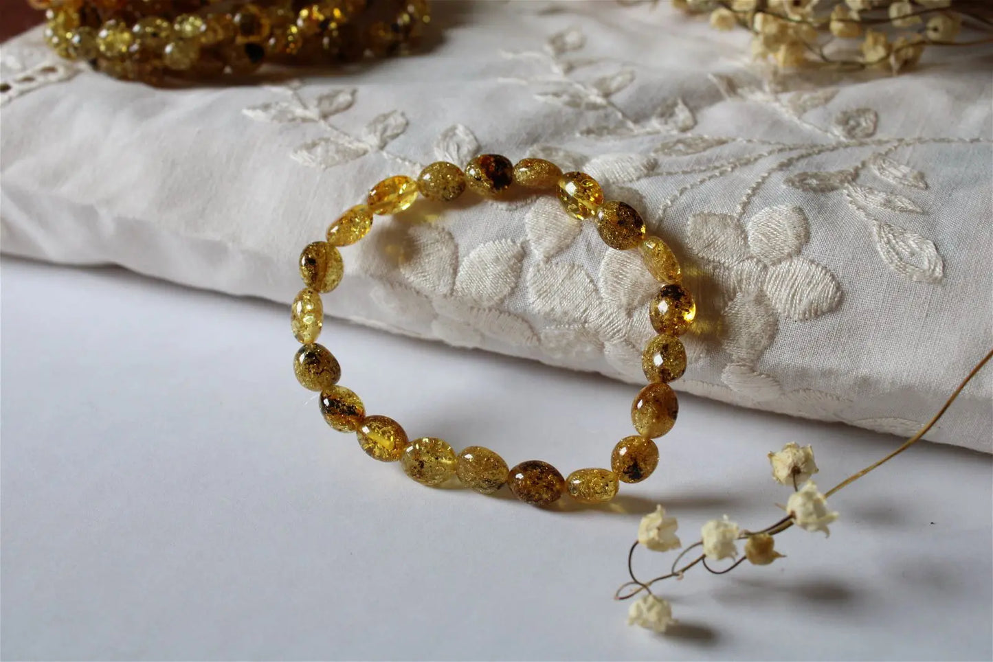 1 Bracelet ambre Lituanie 16.5 cm - Aurore Lune 