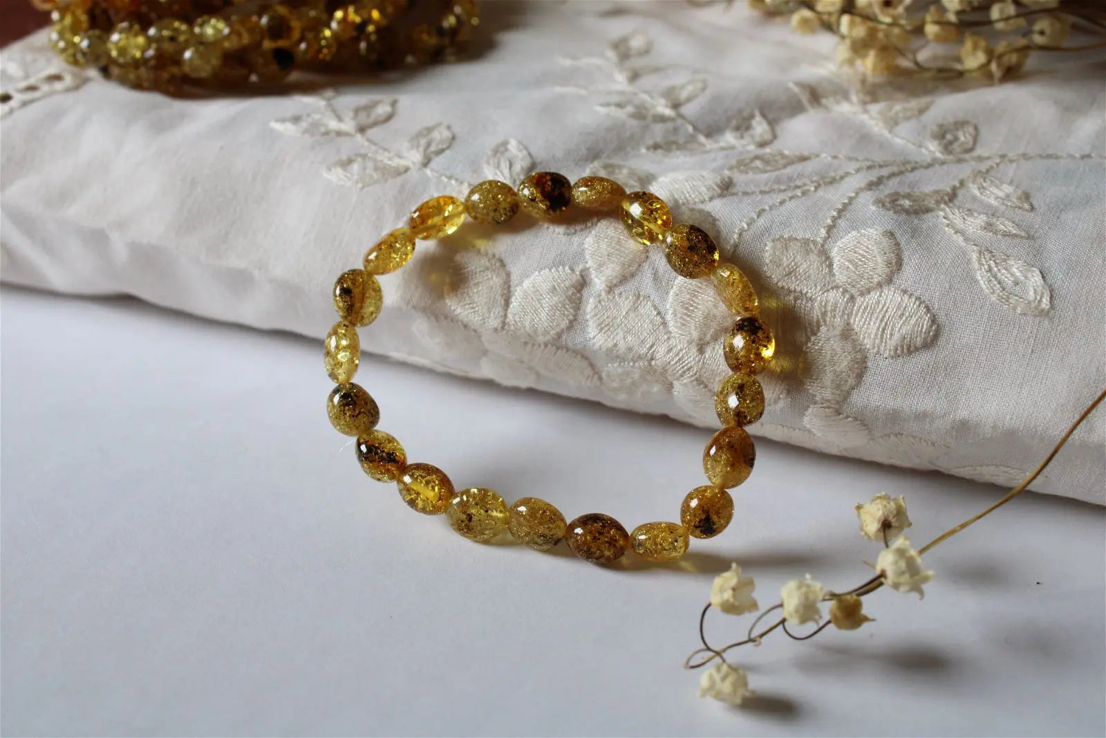 1 Bracelet ambre Lituanie 16.5 cm - Aurore Lune 