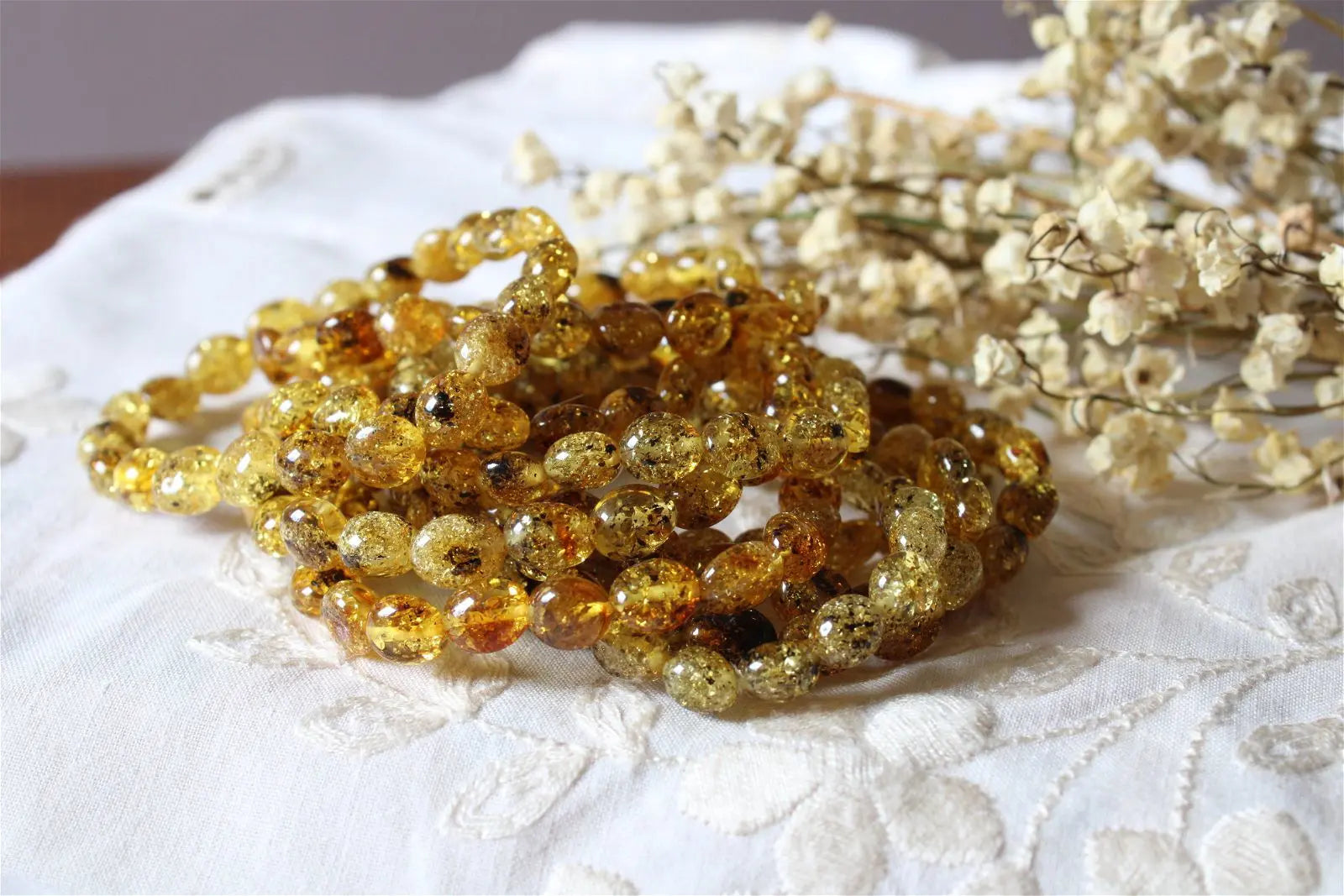 1 Bracelet ambre Lituanie 17 cm - Aurore Lune 