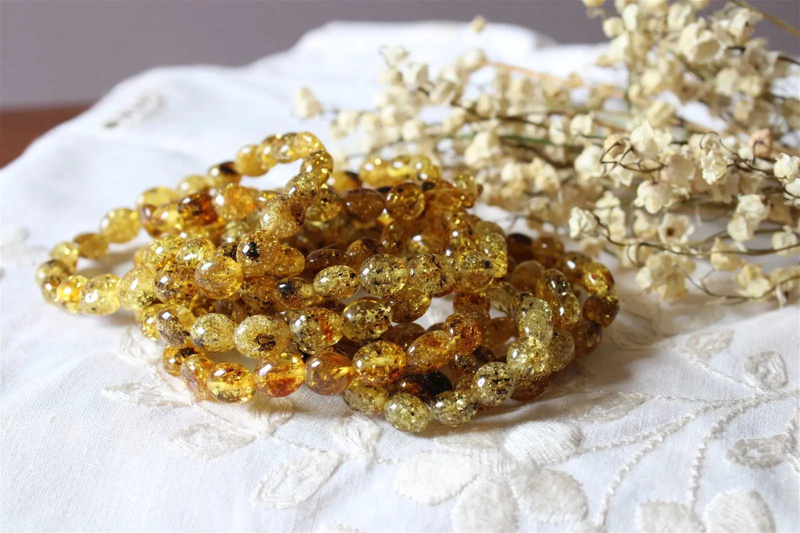 1 Bracelet ambre Lituanie 17 cm - Aurore Lune 