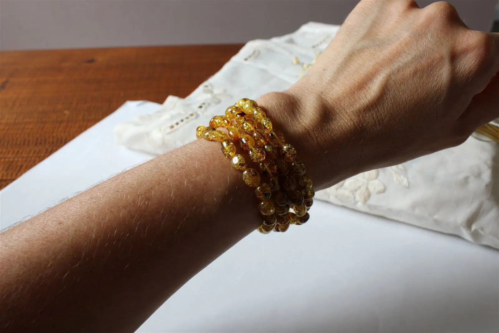1 Bracelet ambre Lituanie 17 cm - Aurore Lune 