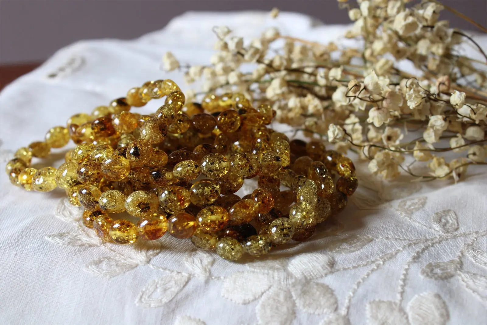 1 Bracelet ambre Lituanie 17 cm - Aurore Lune 