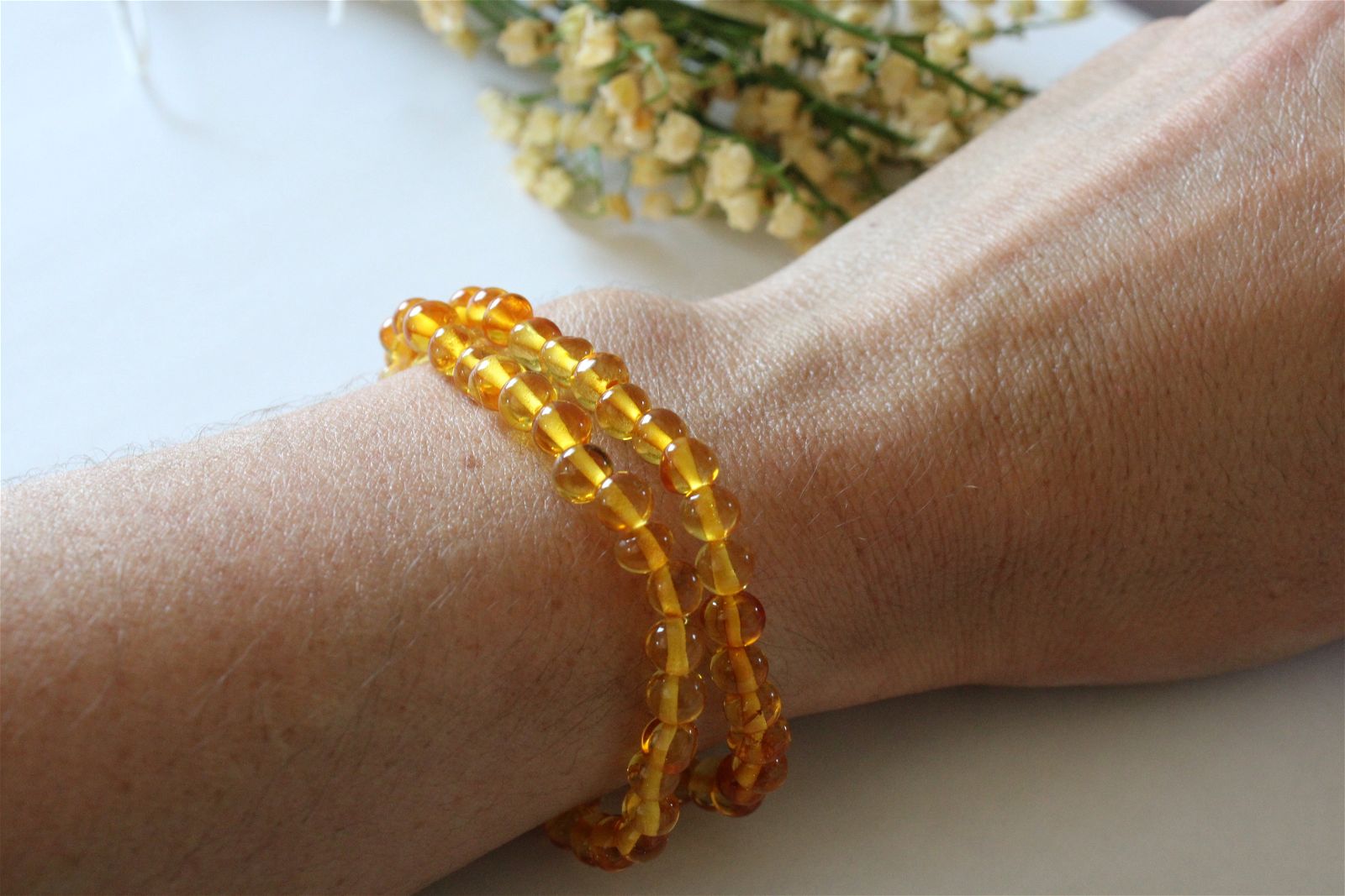 1 Bracelet ambre jaune Lituanie - Aurore Lune 