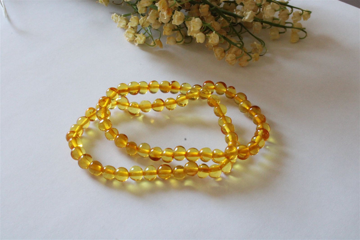 1 Bracelet ambre jaune Lituanie - Aurore Lune 