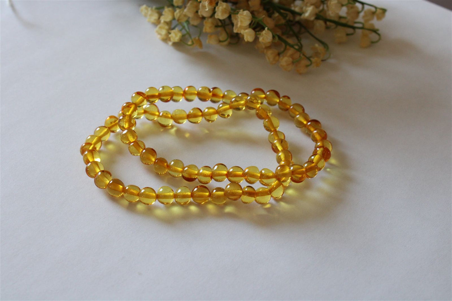 1 Bracelet ambre jaune Lituanie - Aurore Lune 