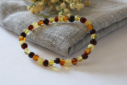 1 Bracelet ambre multicolore Lituanie - Aurore Lune 