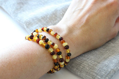 1 Bracelet ambre multicolore Lituanie - Aurore Lune 