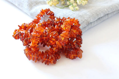 1 Bracelet chips d'ambre poignet moyen Lituanie - Aurore Lune 