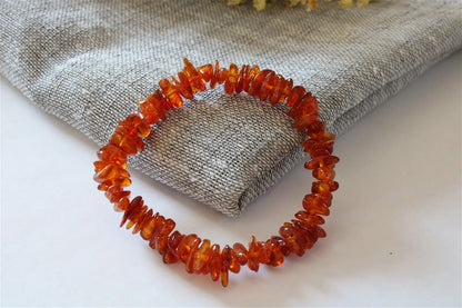 1 Bracelet chips d'ambre poignet moyen Lituanie - Aurore Lune 